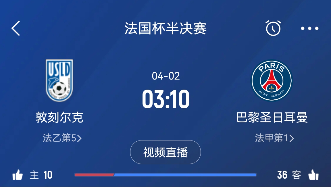 繼續(xù)大撤退？法國杯半決賽敦刻爾克挑戰(zhàn)巴黎，此前連續(xù)逆轉(zhuǎn)法甲隊(duì)