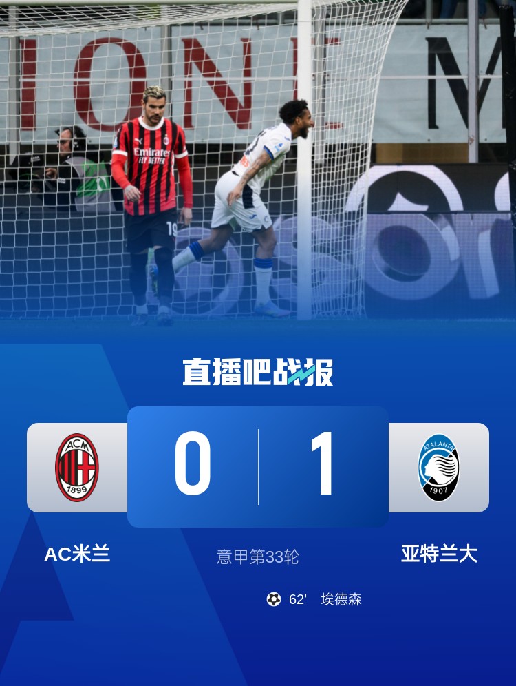 米蘭雙雄本輪均0-1輸球，周中意杯半決賽次回合再對決